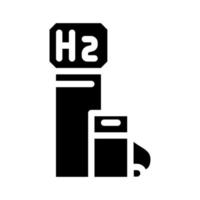 waterstof tankstation glyph pictogram vectorillustratie vector