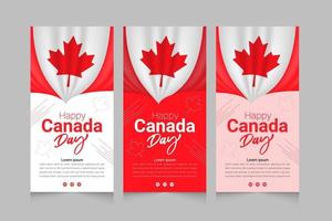 happy canada day met canada vlag verticaal banner decorontwerp vector