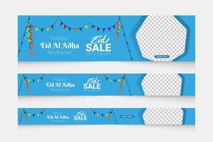 eid al adha verkoop webbanner sjabloon set vector