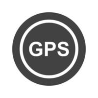 gps i glyph zwart pictogram vector