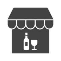 café en bar glyph zwart pictogram vector