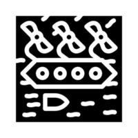 drijvende krachtcentrale glyph pictogram vectorillustratie vector