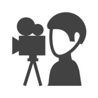 camera man glyph zwart pictogram vector