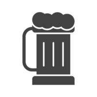 pint bier i glyph zwart pictogram vector