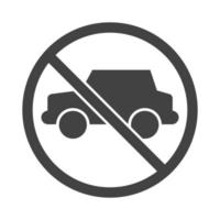 geen parkeerzone glyph zwart pictogram vector