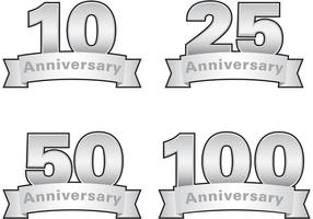 Silver Anniversary Vector Labels