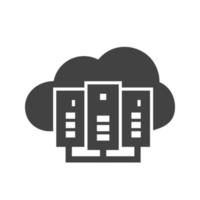 cloud computing glyph zwart pictogram vector