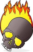 tekenfilm brandende schedel vector