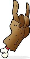 cartoon hand maken rock symbool vector