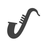 saxofoon glyph zwart pictogram vector