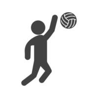 volleybal glyph zwart pictogram vector