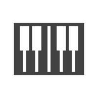 piano toetsenbord glyph zwart pictogram vector