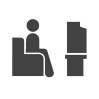 tv kijken glyph zwart pictogram vector