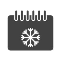 winterseizoen glyph zwart pictogram vector