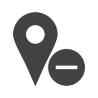 locatie glyph zwart pictogram verwijderen vector