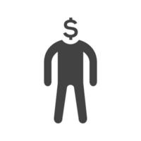 geld georiënteerde glyph zwart pictogram vector