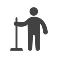 man met wisser glyph zwart pictogram vector