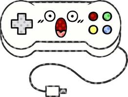 cartoon gamecontroller in stripboekstijl vector