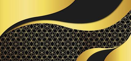 luxe zwarte en gouden krul koninklijke banner vector