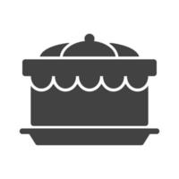 cake ii glyph zwart pictogram vector