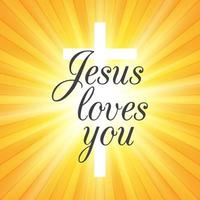 Jezus houdt van je op de achtergrond van de zonnestraal vector