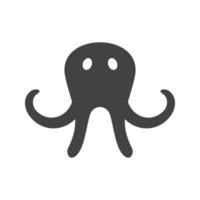 octopus gezicht glyph zwart pictogram vector