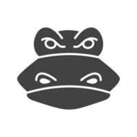 krokodil gezicht glyph zwart pictogram vector