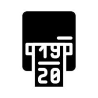 label printer apparaat glyph pictogram vectorillustratie vector