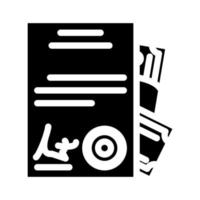 aankoop van documenten glyph pictogram vectorillustratie vector