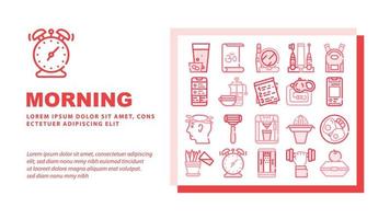 ochtendroutine dagelijkse landing header vector