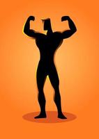 sport silhouet bodybuilder buigen