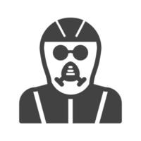 gasmasker glyph zwart pictogram vector