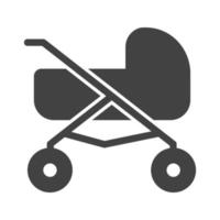 kinderwagen glyph zwart pictogram vector