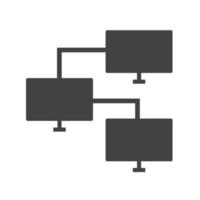 systemen netwerk glyph zwart pictogram vector