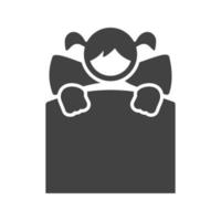 liggend in bed glyph zwart pictogram vector