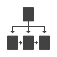 stroomdiagram glyph zwart pictogram vector