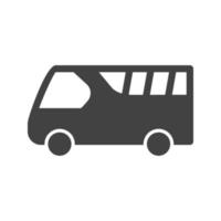 bus op luchthaven glyph zwart pictogram vector