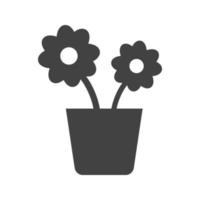 bloempot glyph zwart pictogram vector