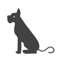 hond glyph zwart pictogram vector