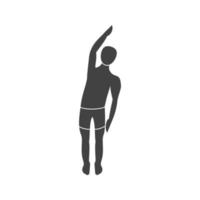 een arm naar links glyph zwart pictogram vector