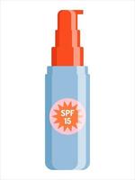 zonnebrandcrème met spf. zomer huidverzorging cosmetisch product sjabloon. vector