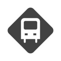 bushalte teken glyph zwart pictogram vector
