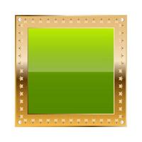 groene vierkante rand met gouden frame en diamanten vector