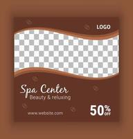 bruine beauty spa social media postsjabloon vector