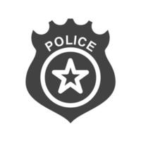 politie badge glyph zwart pictogram vector