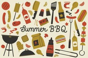 zomer bbq vector set