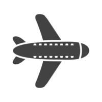 vliegtuig glyph zwart pictogram vector
