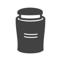 crème fles glyph zwart pictogram vector