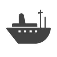 levering schip glyph zwart pictogram vector