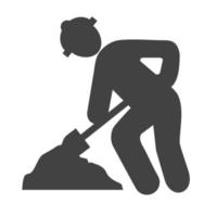 onder constructie teken glyph zwart pictogram vector